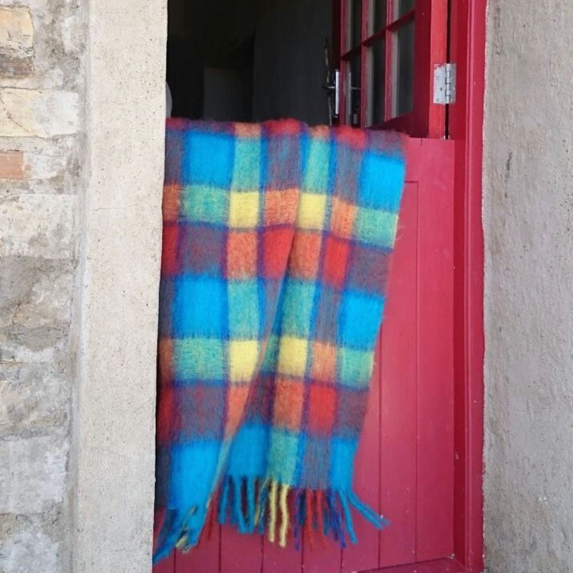 Beautiful Story Mohair Blanket - 8 Block check