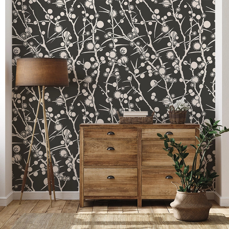 Acacia Charcoal Wallpaper