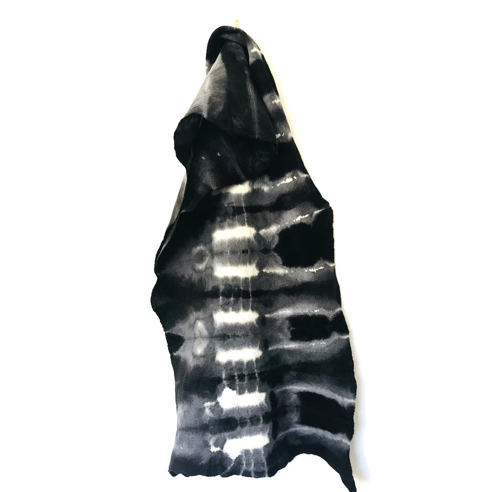 Adire scarf - charcoal