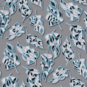 Autumn Leaves – Teal Grey Wallpaper