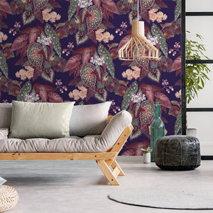 Begonia - Plum Wallpaper