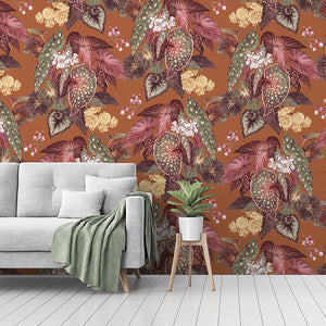 Begonia - Terracotta Wallpaper