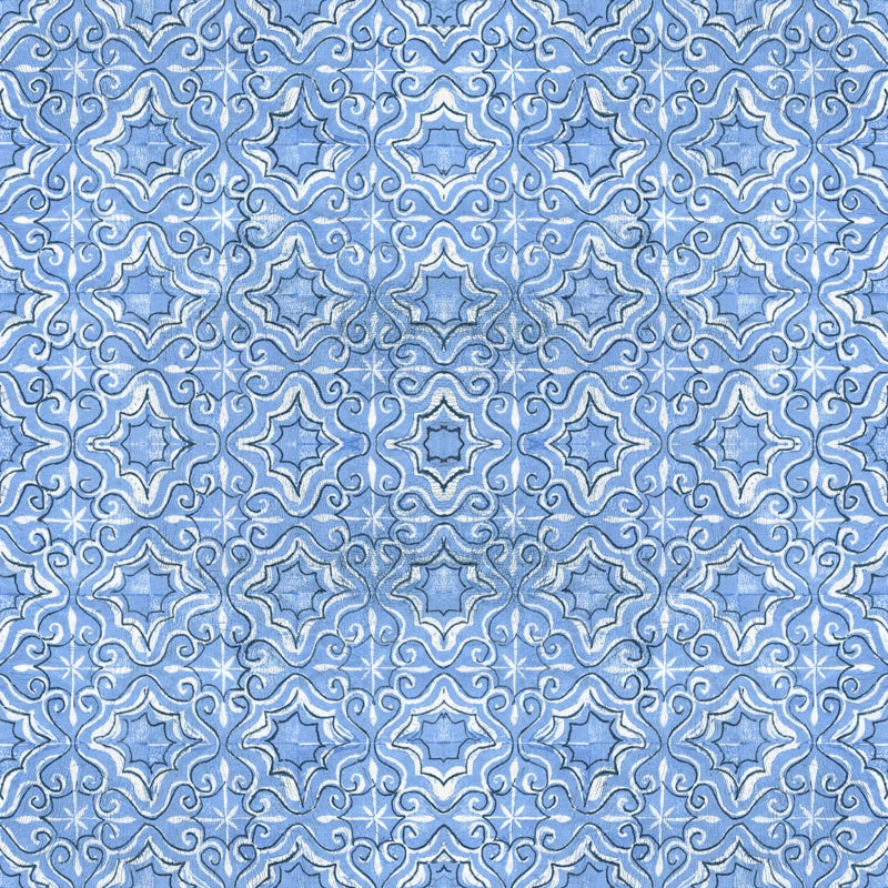 Blue Tile Algarve Wallpaper