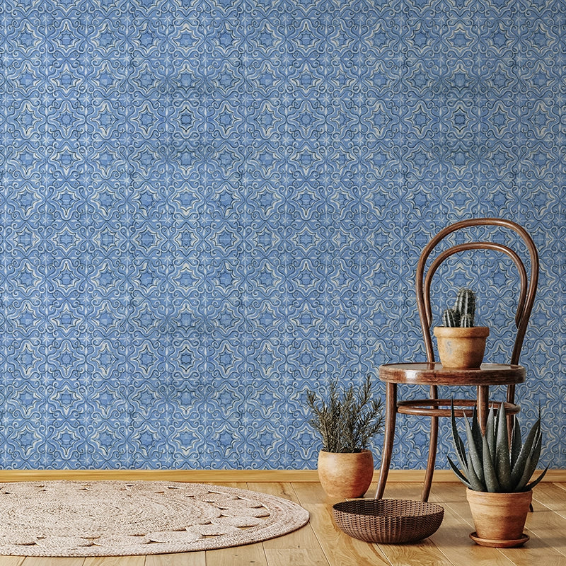 Blue Tile Algarve Wallpaper