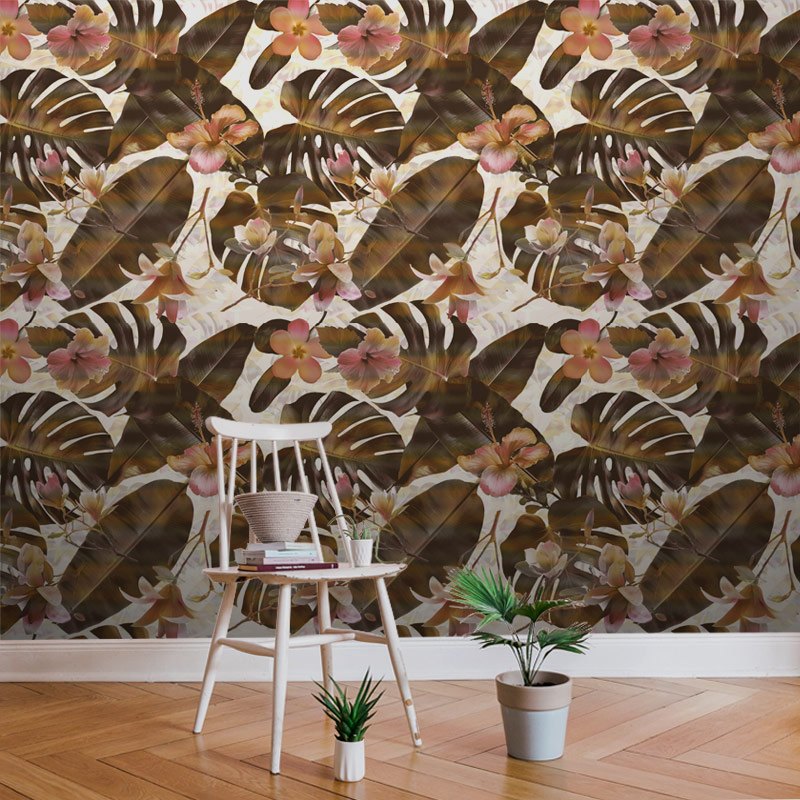 Botanical Sepia Wallpaper