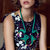 COLLIER VERT NECKLACE BY PICHULIK JEWELRY. Green jewel toned circular neckpiece with gold accents inspired by Amphibian markings. 