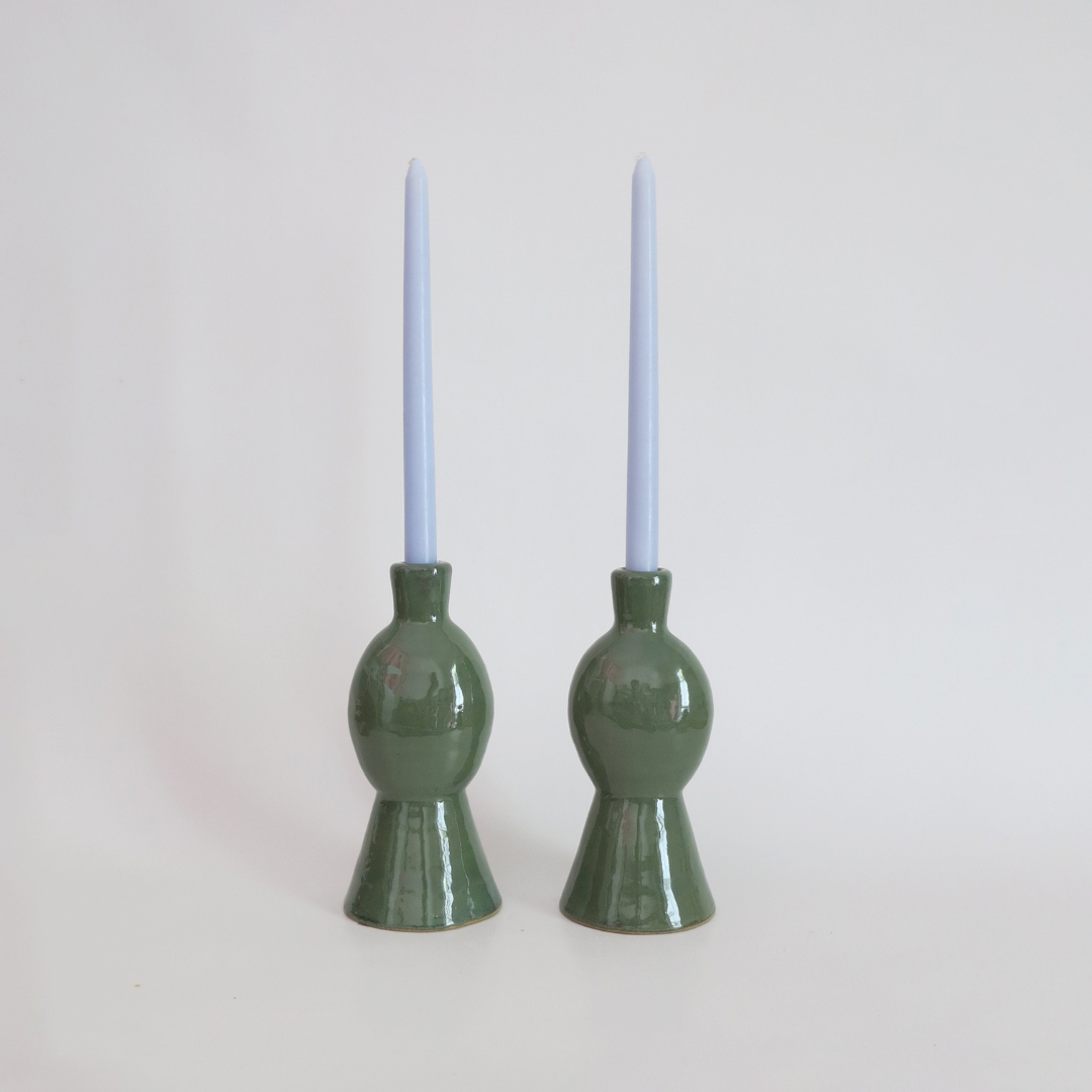 Candle holder 05 olive green gloss.png