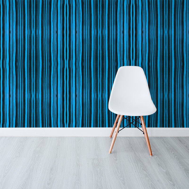 Washed Stripe Blue Wallpaper