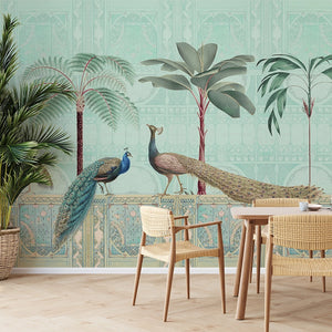 Chinoiserie Palace Of Birds – Sunset Wallpaper