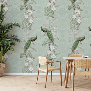 Chinoiserie Peacock Flowers – Royal Wallpaper