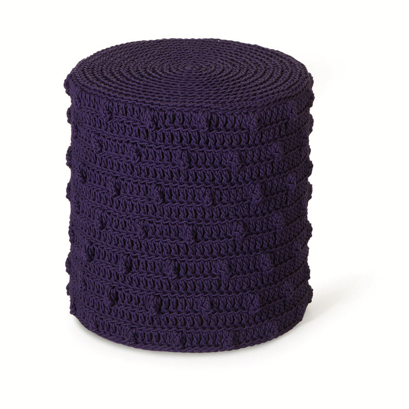 ROBALA POPCORN CYLINDRICAL FOOTSTOOL -FIBRE DESIGNS. Hand-braided Popcorn Cylindrical Footstool from Verandah Collection is ideal for demanding domestic & commercial environments.