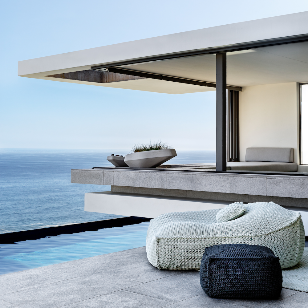 Robala Footstool by Fibre Designs. Hand-braided Robala Footstools from Verandah Collection, are hardwearing, making them ideal for demanding domestic & commercial environments.