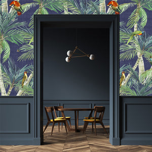 Palm Exotic Birds Wallpaper