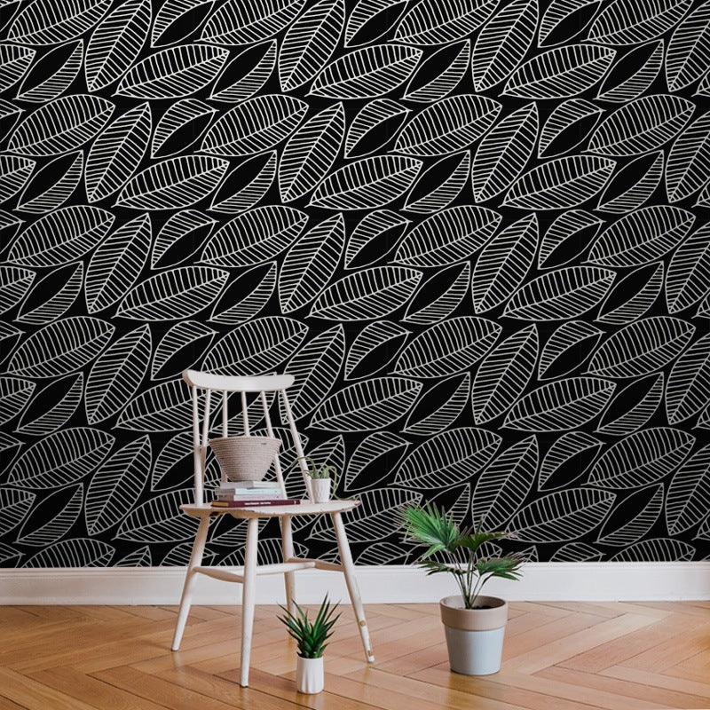 Frangipani Parchment Black Wallpaper