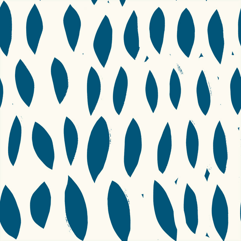 Gesneden Blad Blue Water Cream Wallpaper