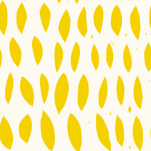 Gesneden Blad Warm Yellow Cream Wallpaper