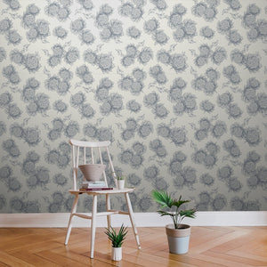 Garden Bloom Indigo Parchment Wallpaper