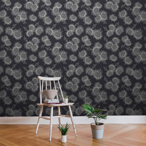 Garden Bloom Parchment Charcoal Wallpaper