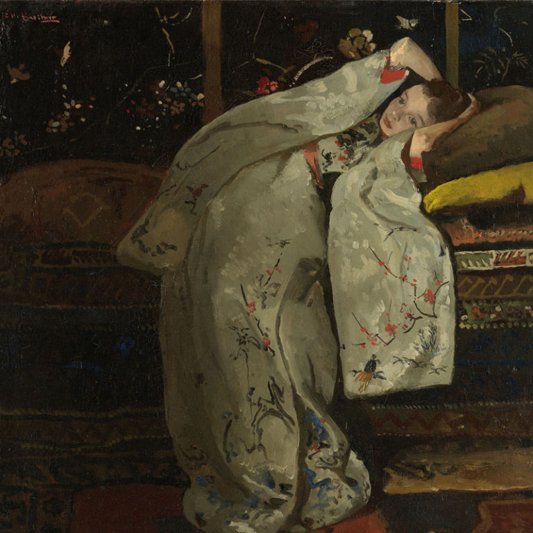 Girl with a White Kimono Wallpaper