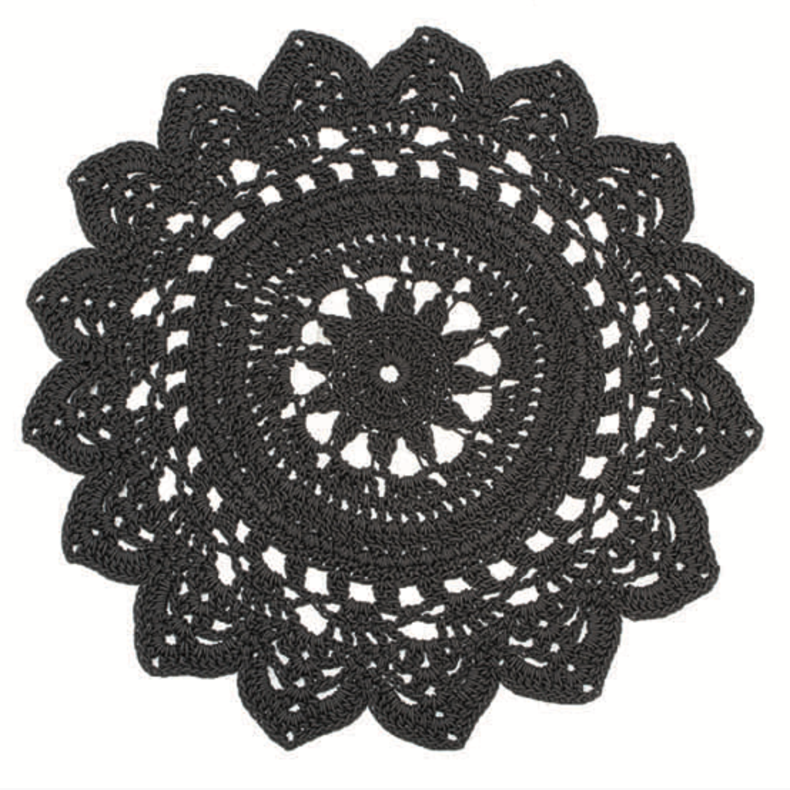 Robala Custom Made Doily Round Rug by Fibre Designs. The Verandah Collection rugs are hard-wearing, elegant and luxurious, suitable for both indoor or outdoor & easy to maintain.