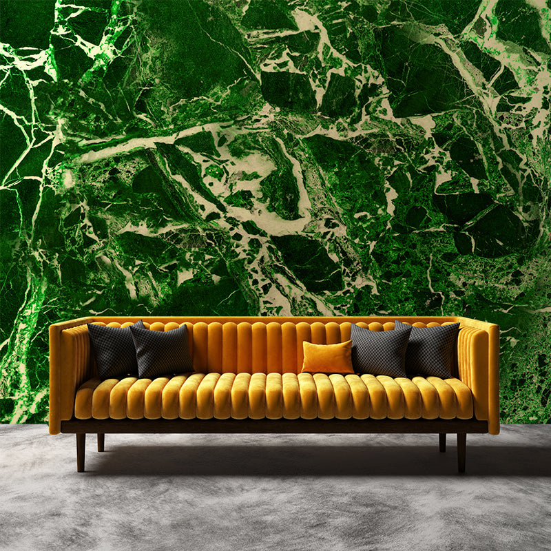 Opulent Emerald Green and Gold Marble Textured Wallpaper for a Glamorous  Interior  Muralium