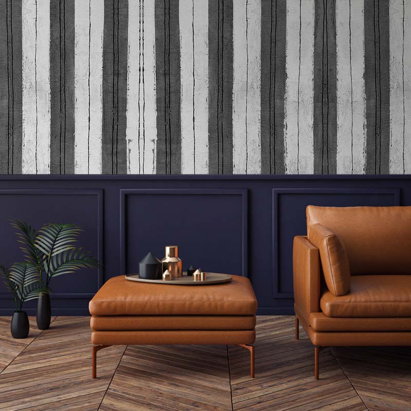Tanaka – Greyscale Stripe Wallpaper