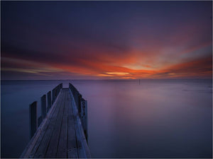 Jetty Red Sky Sunrise Western Australia