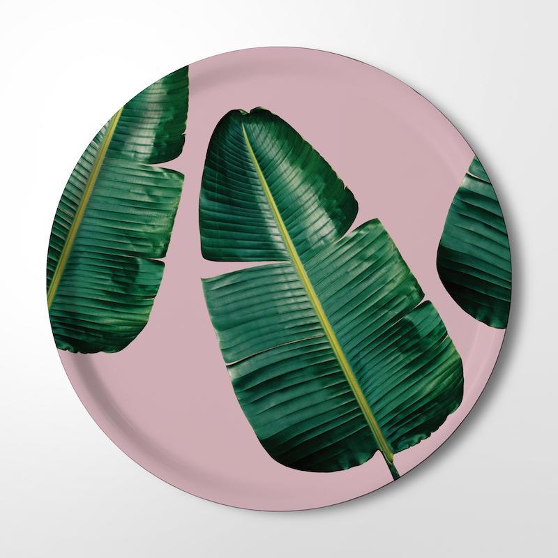 CLINTON FRIEDMAN USA NEW YORK WILD STRELITZIA PINK SERVING TRAY