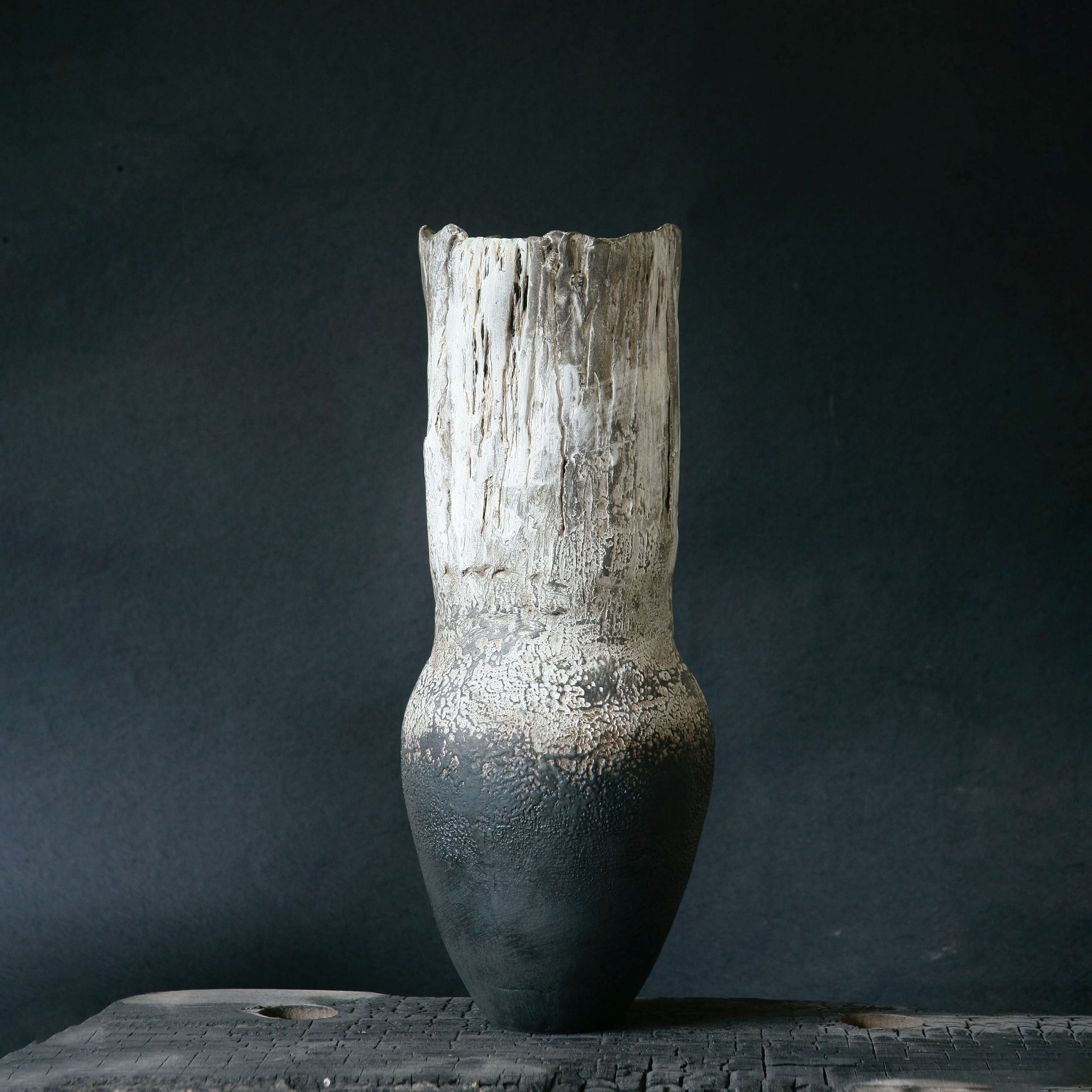 Large%20Vase,%20smoke%20white:charcoal%20with%20Karoo%20shale%20rock%20impression.jpg