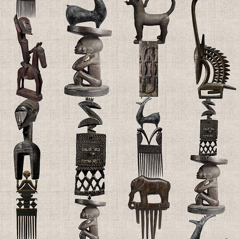 Mahogany on Linen Wallpaper