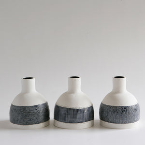 Ceramic Orb vase blue slate