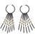 PORCUPINE EARRINGS - BLACK & GOLD BY SIDAI DESIGNS. Bold glass beaded gold fill hoop earrings decorated with 7 x 14K beaded gold fill bars and blocks of 24K gold plated beads.