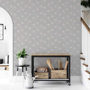 Palmetto Pale Grey wallpaper