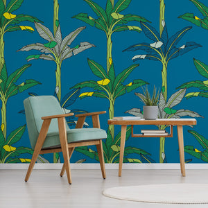 Palms – Dark Blue Wallpaper
