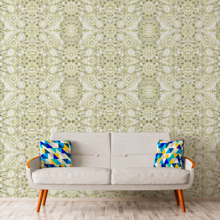 Reflective Vase Lime Wallpaper
