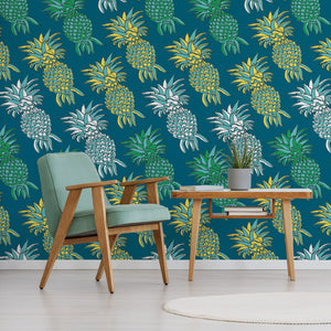Pineapple – Dark Blue Wallpaper