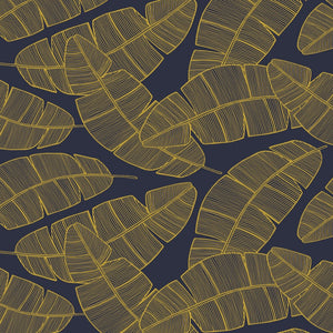 Plantation Lime Navy Wallpaper