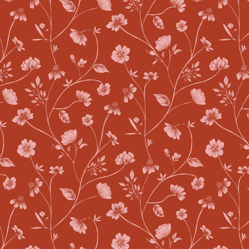 Petite Florals Red Wallpaper