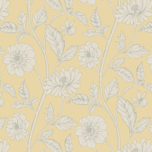 Trailing Dahlia Yellow Wallpaper
