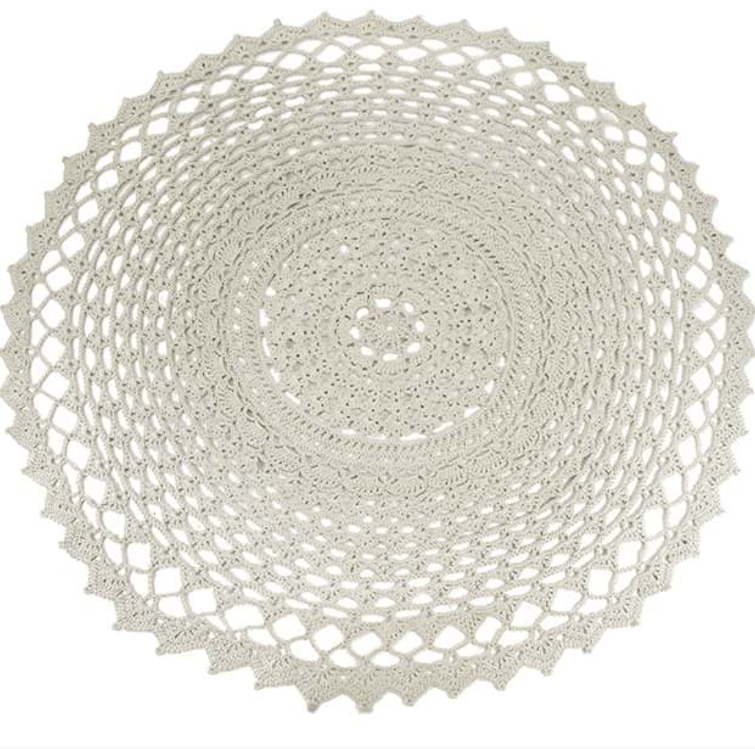 Robala Custom Made Doily Round Rug by Fibre Designs. The Verandah Collection rugs are hard-wearing, elegant and luxurious, suitable for both indoor or outdoor & easy to maintain.