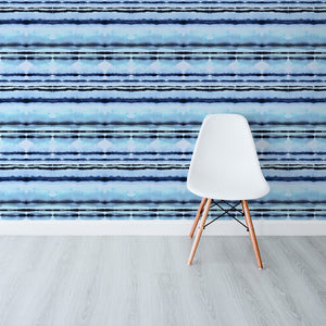 Watercolours Stripe Pale Blue Wallpaper