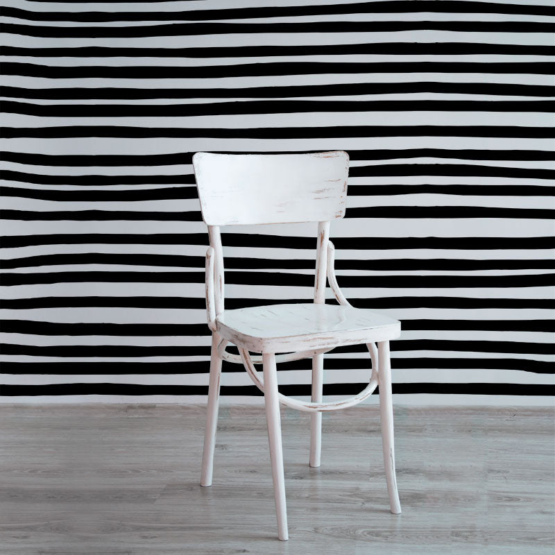 Stripes – Black on White Wallpaper