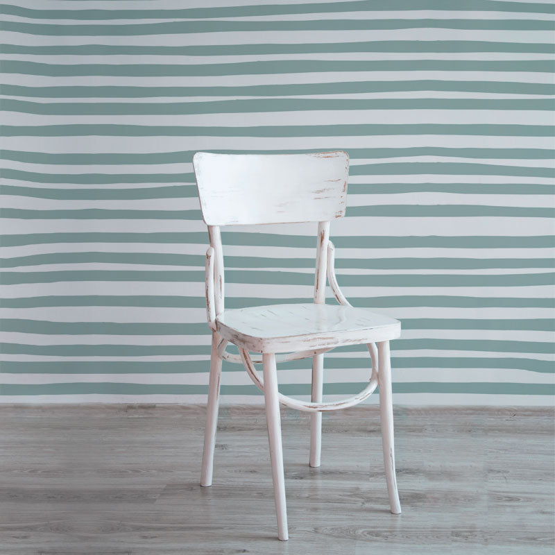 Stripes – Blue on White Wallpaper