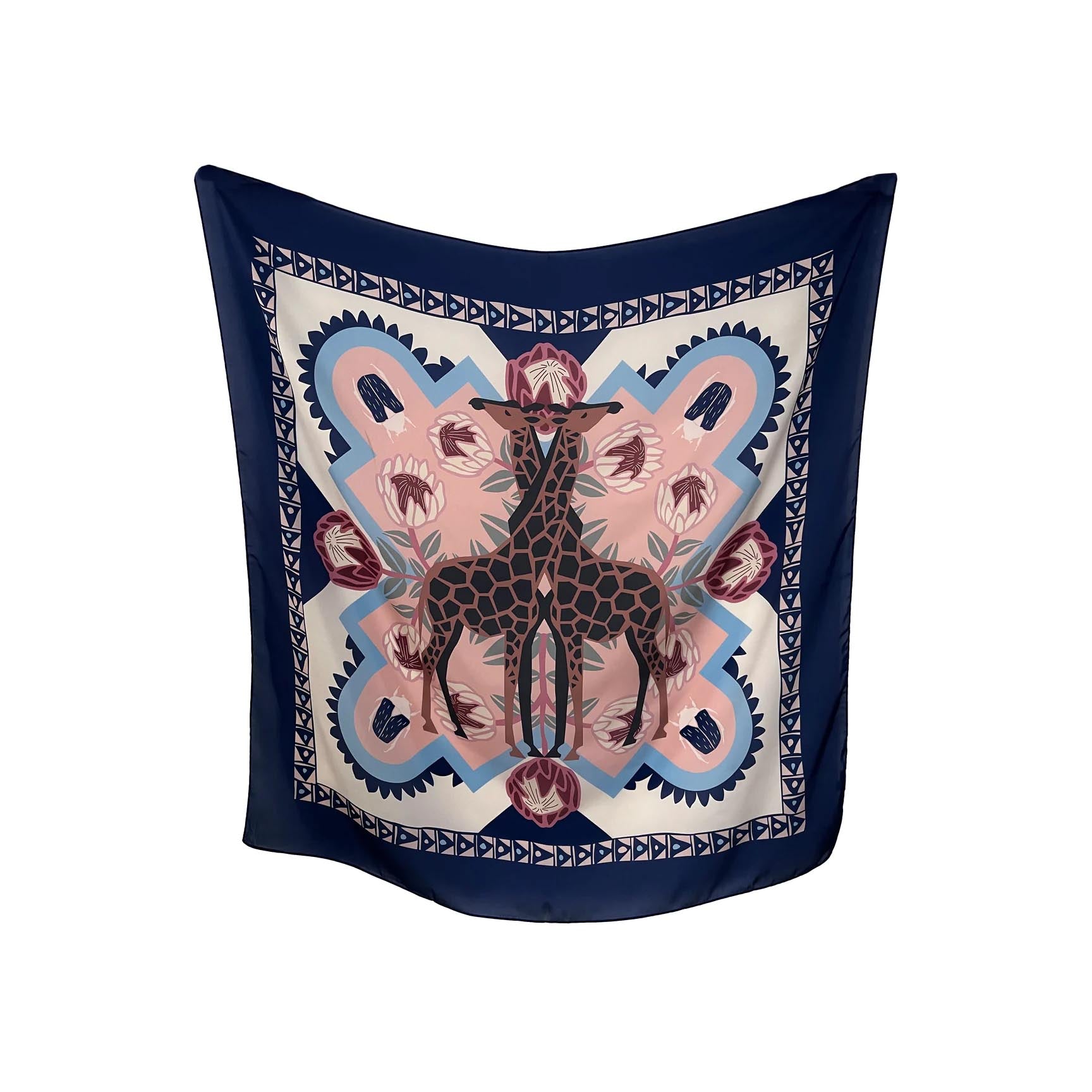 The Jeeya Highveld Scarf Navy Giraffe.jpg