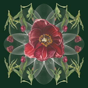 Tulip-Geo-Botanical-Mural-Forest-Green-by-Adrienne-Kerr-1.webp