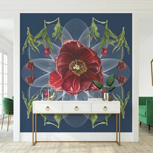 Tulip-Geo-Botanical-Mural-Indigo-by-Adrienne-Kerr.webp