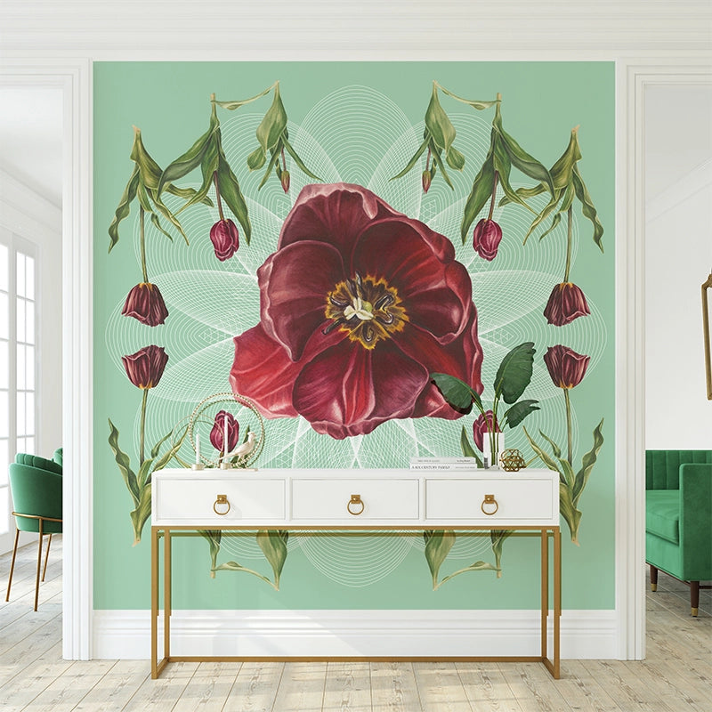Tulip-Geo-Botanical-Mural-Mint-by-Adrienne-Kerr-1.webp