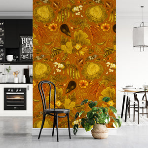 Vegetable Garden – Gold Wallpaper
