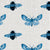 Bee and Moth Blue Wallpaper