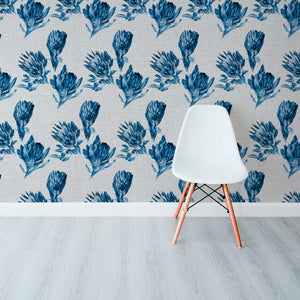 Protea Mix Blue Wallpaper